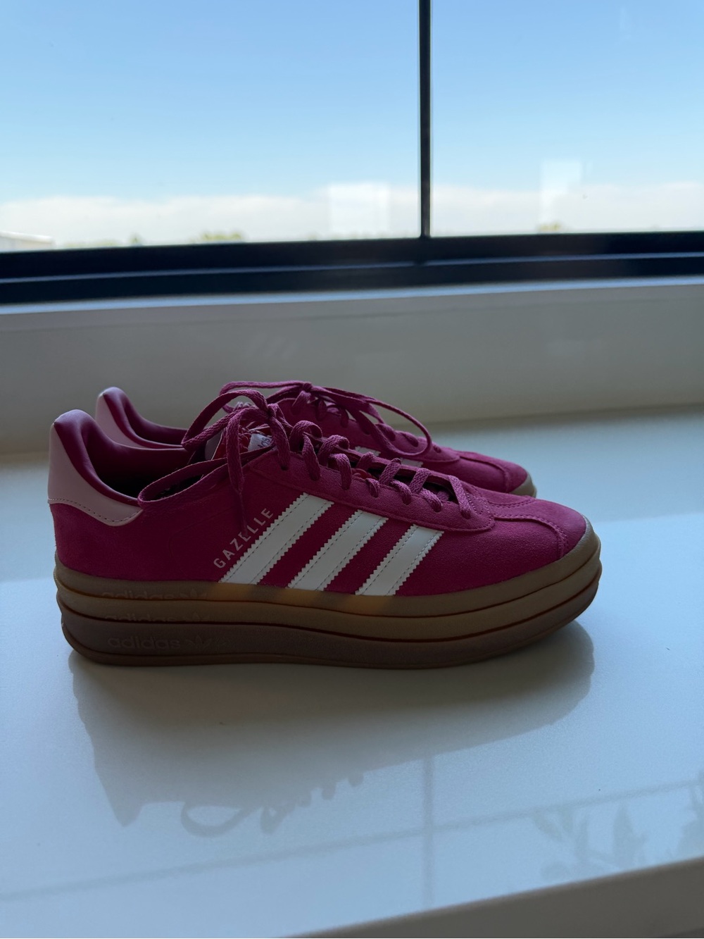 adidas Gazelle Women’s Platform Sneaker — Pink/White